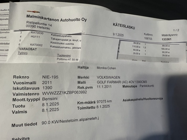 Volkswagen Golf Comfortline 1,4 TSI 90 kW 4-ovinen, vm. 2011, 101 tkm (21 / 21)